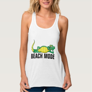 BEACH MODE ALLIGATOR T-Shirts Linne Med Racerback