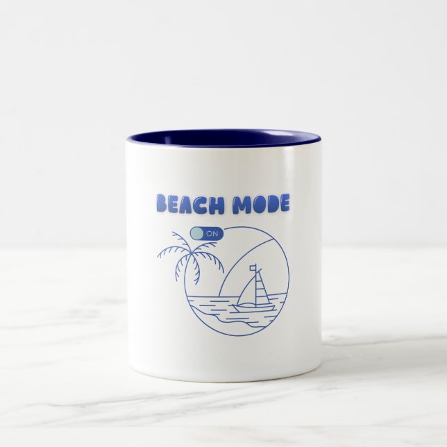 Beach Mode On Mug – Summer Coffee Cup Två-Tonad Mugg (Center)