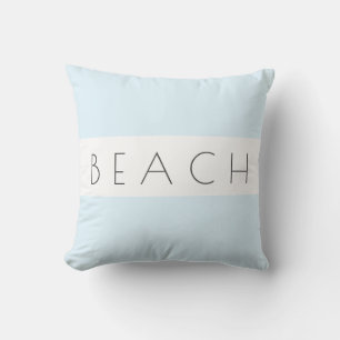 Beach Modern Blue Grått White Coastal Simple Kudde