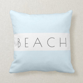 Beach Modern Blue Grått White Coastal Simple Kudde