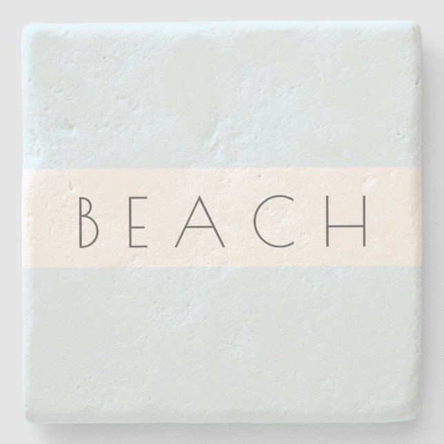 Beach Modern Blue White Typography Coastal Stenunderlägg (Framsidan)