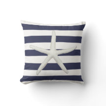 Beach Modern Starfish Simple Rand Navy and White