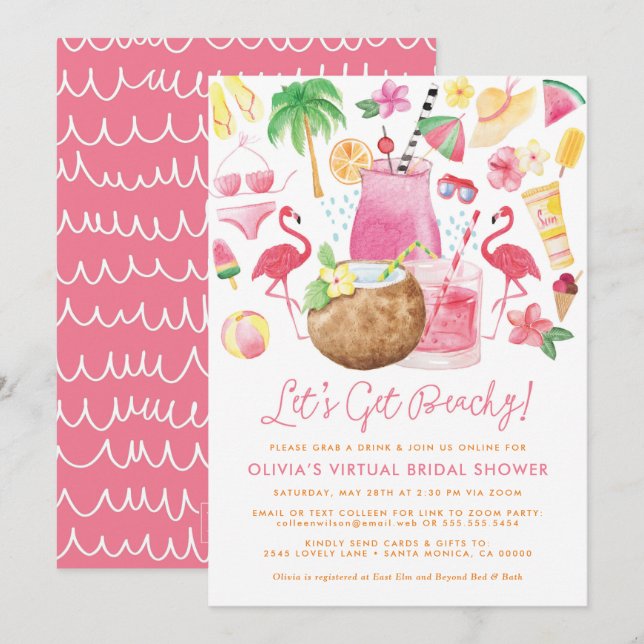 Beach-Möhippa Inbjudningar (Fram/baksida)