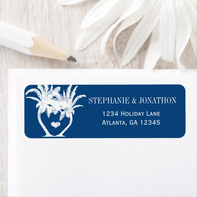 Beach Monaco Blue Handflatan Destinationskartong f Returadress Etikett (Insitu)