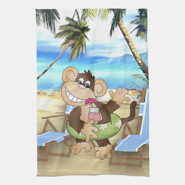 Beach Monkey Kitchen Towel Kökshandduk (Vertikal)