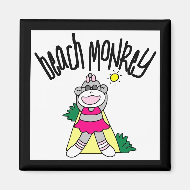 Beach Monkey Tshirts och Gifts Magnet (Framsidan)