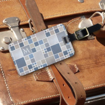 Beach Mönster Watercolor Monogram Luggage Tag