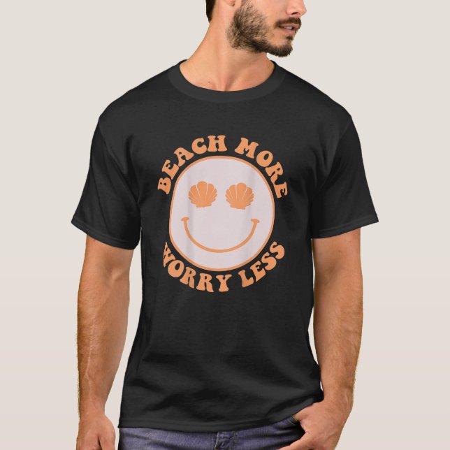 Beach More Worry Less, Aesthetic Beach Summer Trav T Shirt (Framsida)