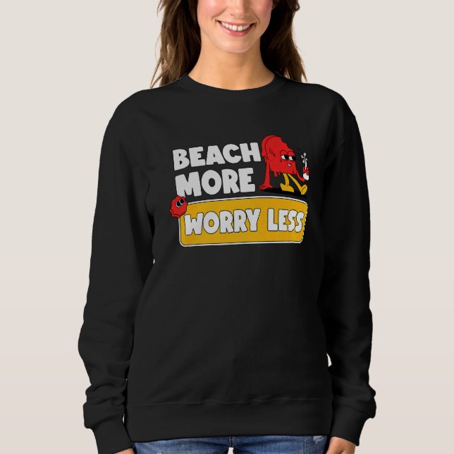 Beach more Worry Lless Vacation Summer Vibes 2 T Shirt (Framsida)