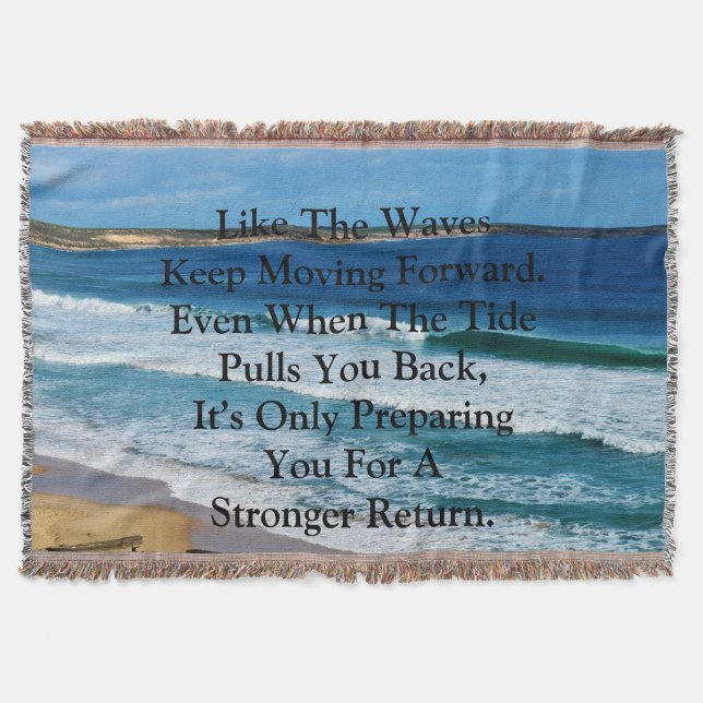 Beach Motivation Citat: Precis som Vågar Behållans Filt (Framsidan)