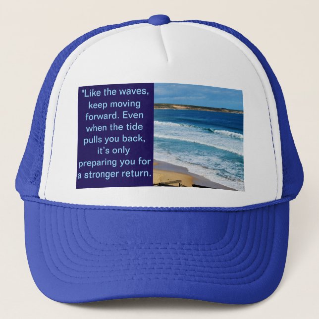 Beach Motivation Citat: Precis som Vågar Behållans Keps (Framsida)