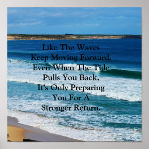 Beach Motivation Citat: Precis som Vågar Behållans Poster