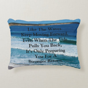 Beach Motivation Citat: Precis som Vågar Behållans Prydnadskudde