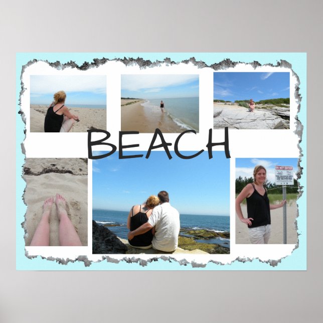 Beach Multi Bild Personlig Poster (Framsidan)