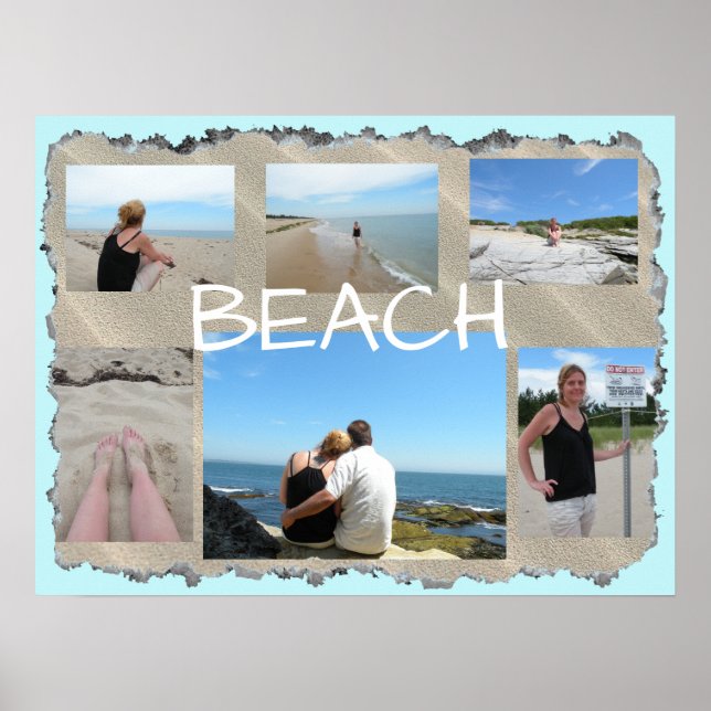 Beach Multi Bild Personlig Poster (Framsidan)