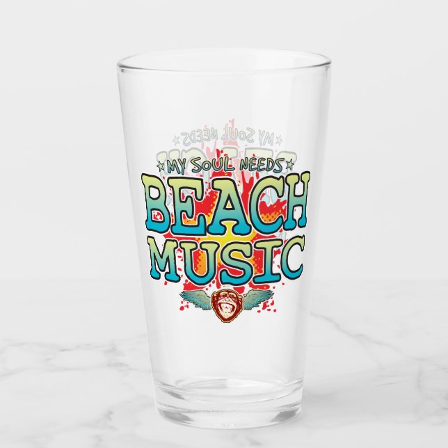 Beach Music Soul Glass Tumbler Glaskopp (Framsida)