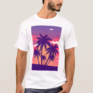 Beach N' Trees Cool Vintage Retro Mens Vacation T Shirt