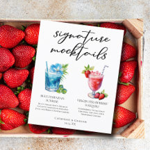 Beach Namnteckning Mocktails Summer Menu