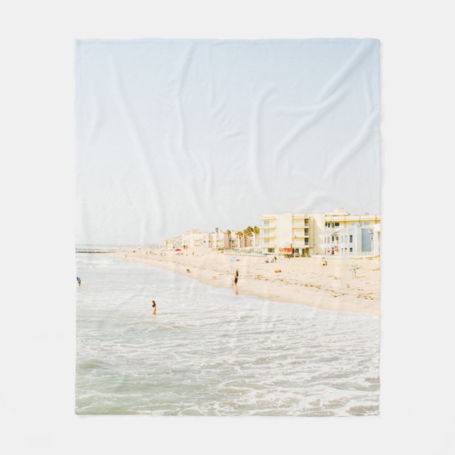 BEACH NÄRA BYGGNAD I DAYTIME FLEECEFILT (Framsidan)