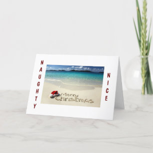 BEACH NAUGHTY ELLER NICE CHRISTMAS ÖNSKEMÅL HELGKORT
