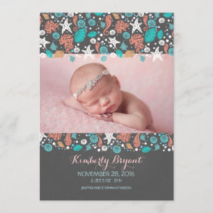 Beach Nautcial Newborn Baby Photo Birth Meddelande