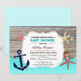 Beach Nautical Baby Shower-inbjudan Inbjudningar