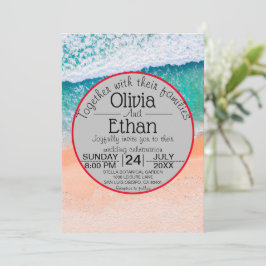 Beach nautiska marinens blå bröllopsinbjudan inbjudningar