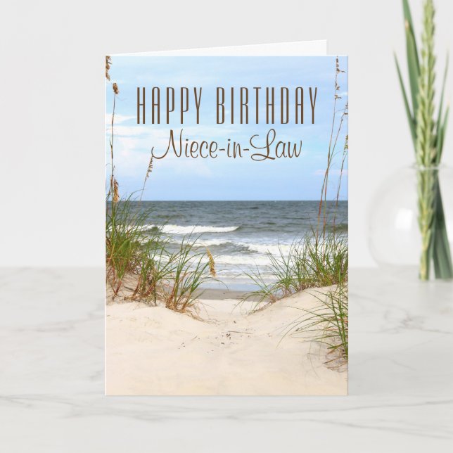 Beach Niece-in-Law Birthday Card Kort (Framsida)