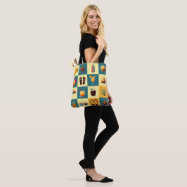 Beach Objects Mönster Tote Bag Tygkasse