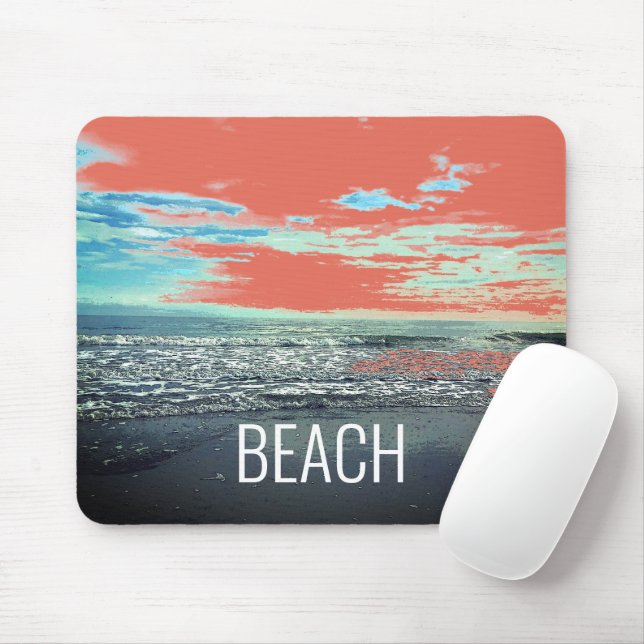Beach Ocean Artistic Typography Blue Orange Scenia Musmatta (Med mus)