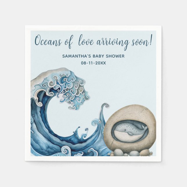 Beach Ocean babydusch Pappersservett (Framsidan)