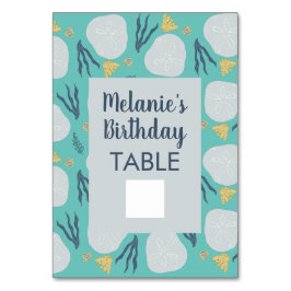Beach Ocean Birday Fill in Bord Card Bordsnummer