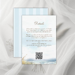Beach Ocean Blue Bröllopsdetaljer Bifogad kort