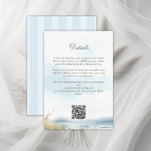 Beach Ocean Blue Bröllopsdetaljer Bifogad kort