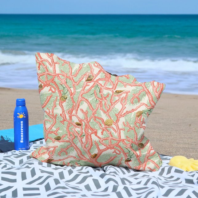 Beach Ocean Coral Grenar med Seashells Tygkasse (Skapare uppladdad)