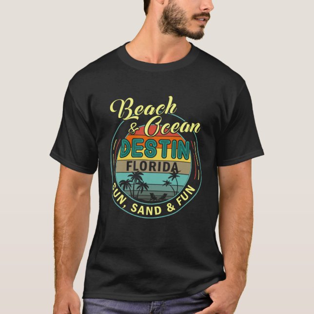 Beach & Ocean Destin Florida Sun Sand Fun T Shirt (Framsida)