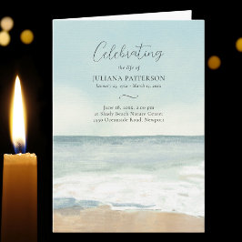 Beach Ocean Firande i Life Photo Funeral Program