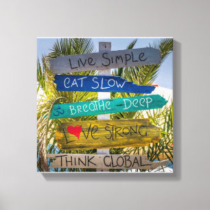 Beach Ocean Live Simple Inspirational Motivational Canvastryck