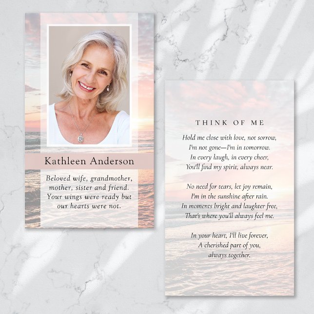 Beach Ocean Memorial Card Visitkort (Skapare uppladdad)