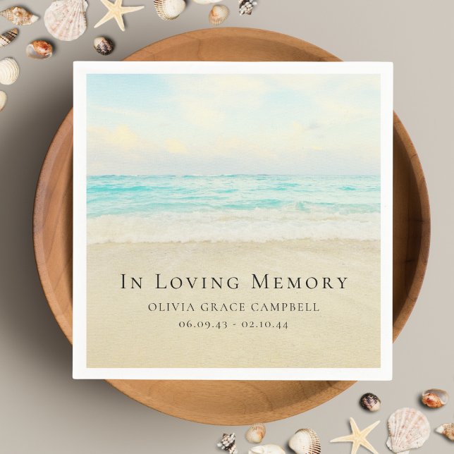 Beach Ocean Memorial eller Funeral Pappersservett (Beach Memorial Napkins)