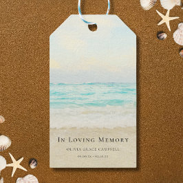 Beach Ocean Memorial eller Funeral Tribute Presentetikett