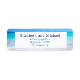 Beach Ocean Sea Blue Tropical Summer Bröllop Returadress Etikett