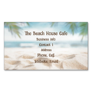 Beach Ocean Seaside Watercolor Ocean Sea Sand Magnetiska Visitkort