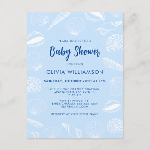 Beach Ocean Snäckors Boy Baby Shower Vykort