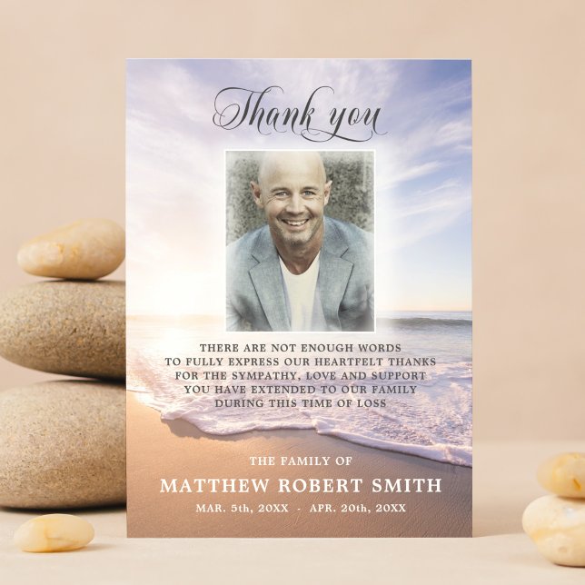 Beach Ocean Sol Tack Funeral Memorial PHOTO (Skapare uppladdad)