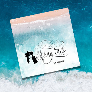 Beach Ocean Spray-skript som droppar glitter guld Fyrkantigt Visitkort