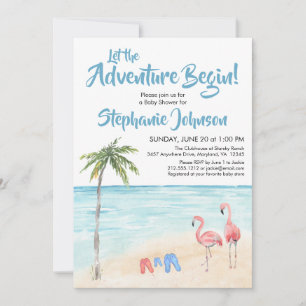Beach Ocean Surfa Äventyr Baby Shower Boy Inbjudningar