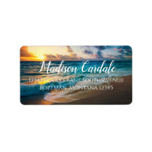 Beach Ocean Vågar Bröllop Returetiketter