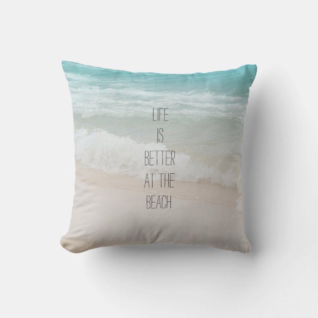 Beach Ocean Vågar Kudde (Framsida)