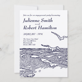 Beach Ocean Vinkarare Förlovningsfest Rustic Inbjudningar